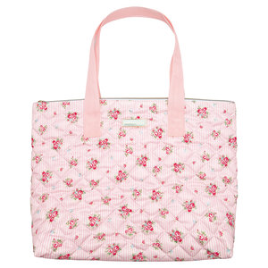 GreenGate Shopper / Bag Abigail stripe pale pink small 32x10x38cm