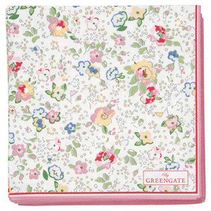 GreenGate Papieren Servet / Paper Napkin Vivianne White 20pcs Small 25x25cm