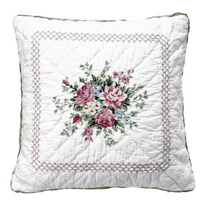 GreenGate Sierkussen / Cushion Aurelia white w/embroidery 40x40cm
