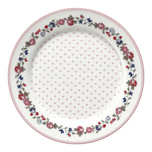 GreenGate Kinder Bord / Kids plate Ruby petit white D:20cm