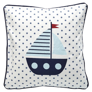 GreenGate Sierkussen / Cushion Noah white pieceprinted 40x40cm