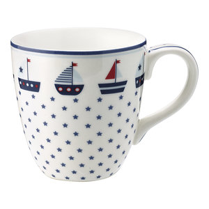 GreenGate Kinder Mok / Kids mug Noah Blue H:8cm