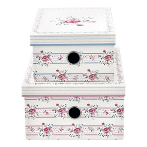 GreenGate Opbergdoos / Storage box Fiona Pale Pink set of 2 assorted
