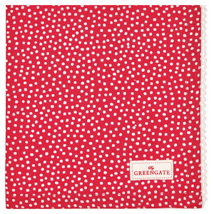 GreenGate Servet / Napkin with lace Dot Red 40x40cm