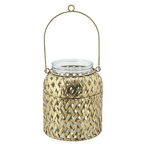 GreenGate Lantaarn / Lantern w/glass gold H:21cm